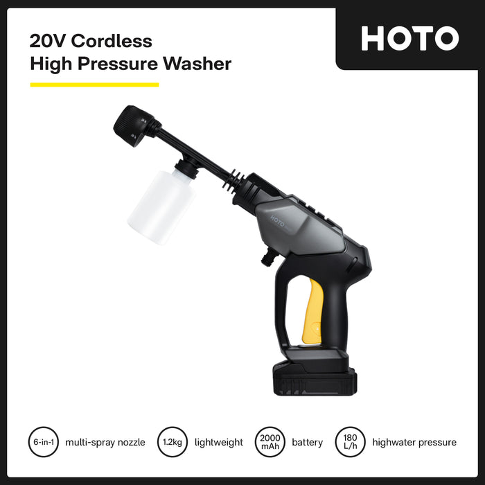 HOTO 20V Cordless High Pressure Washer