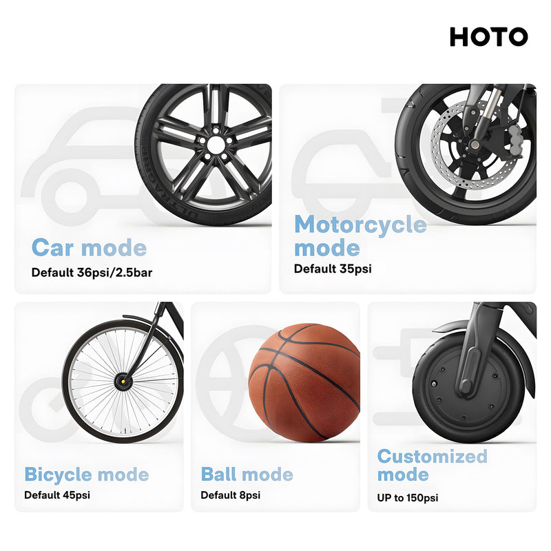 HOTO Electric Air Pump Black